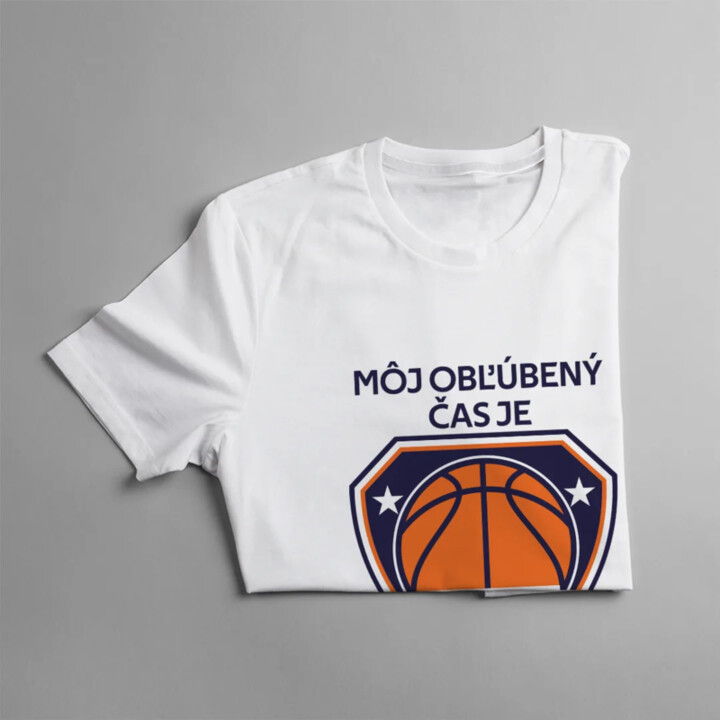 Môj obľúbený čas je: Čas na basketbal - pánske tričko s potlačou
