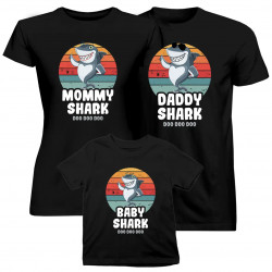 Sada pre rodinu - Daddy shark / Mommy shark / Baby shark - trička s potlačou
