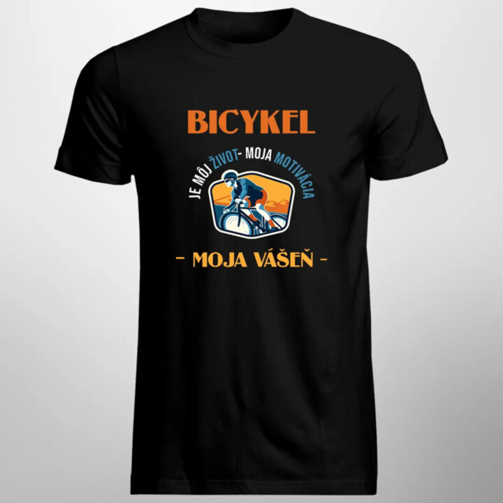 Bicykel je môj život, moja motivácia, moja vášeň - pánske tričko s potlačou