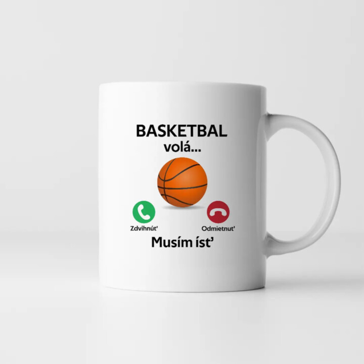Basketbal volá, musím ísť - keramický hrnček s potlačou