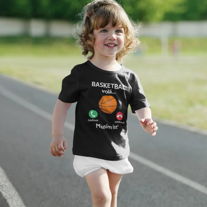 Basketbal volá, musím ísť - detské tričko s potlačou