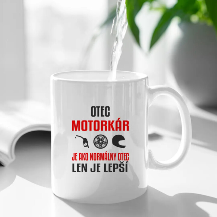 Otec motorkár je ako normálny otec, len je lepší - keramický hrnček s potlačou