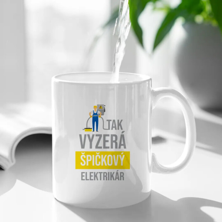 Tak vyzerá špičkový elektrikár - keramický hrnček s potlačou