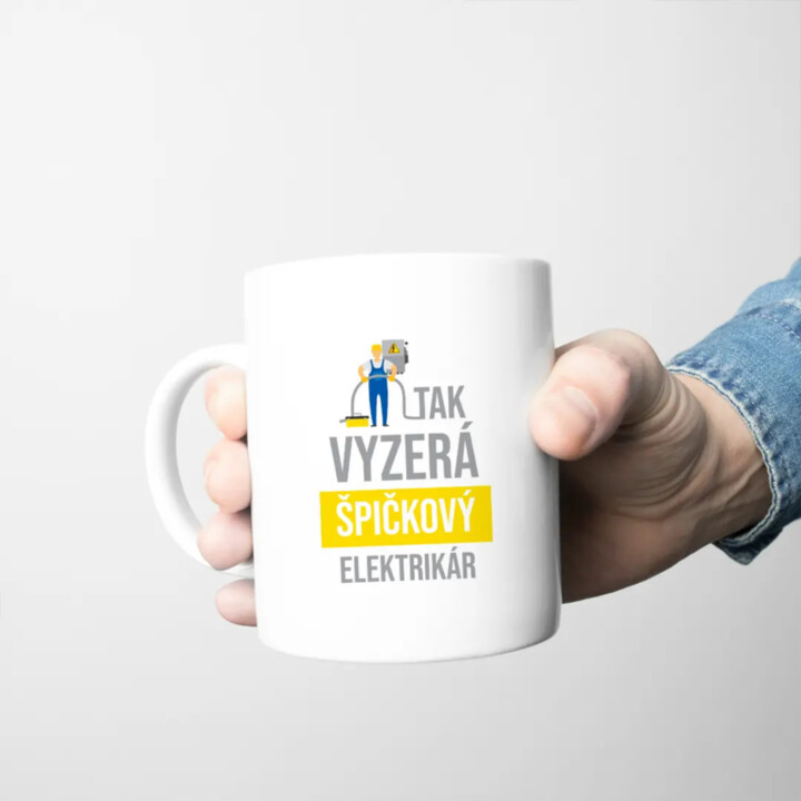 Tak vyzerá špičkový elektrikár - keramický hrnček s potlačou