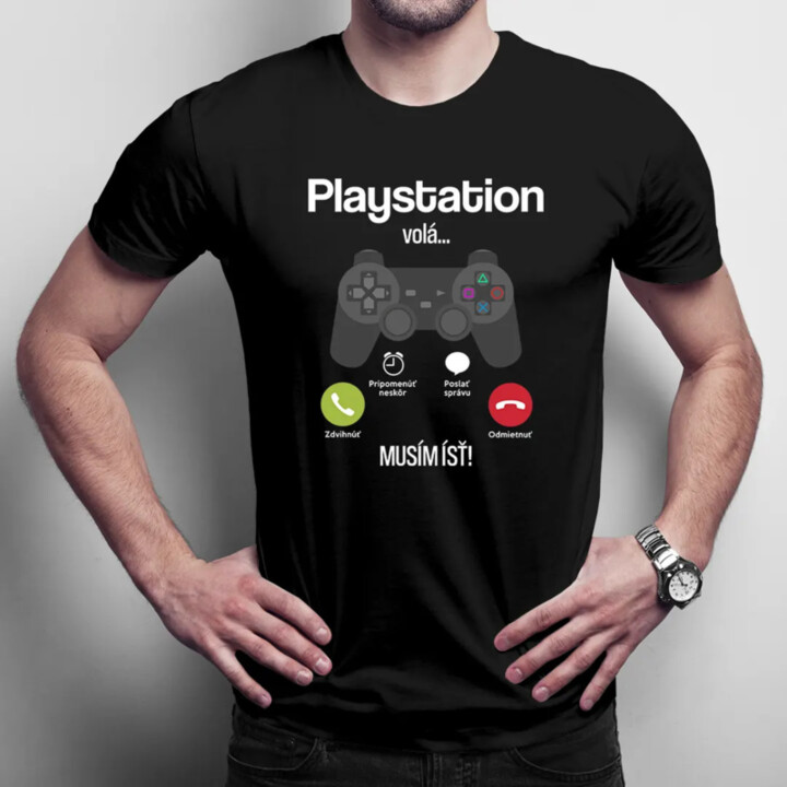 Playstation volá, musím ísť - pánske tričko s potlačou