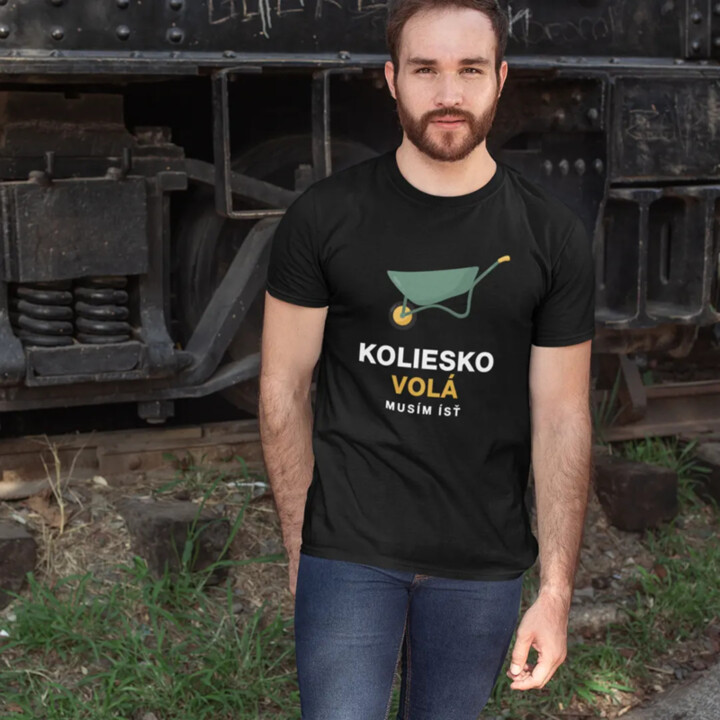 Koliesko volá - pánske tričko s potlačou