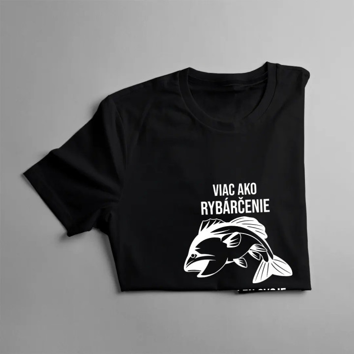 Viac ako rybárčenie milujem len svoje vnúčatá  - pánske tričko s potlačou