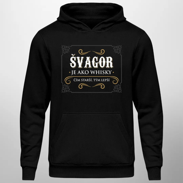 Švagor je ako whisky - čím starší, tým lepší - pánska mikina s kapucňou