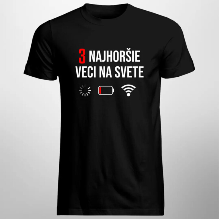 Tri najhoršie veci na svete - pánske tričko s potlačou