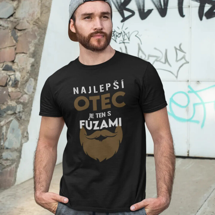 Najlepší otec je ten s fúzami -  pánske tričko s potlačou