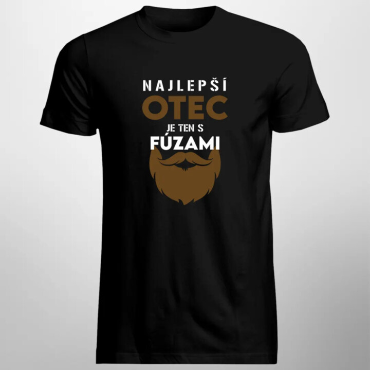 Najlepší otec je ten s fúzami -  pánske tričko s potlačou