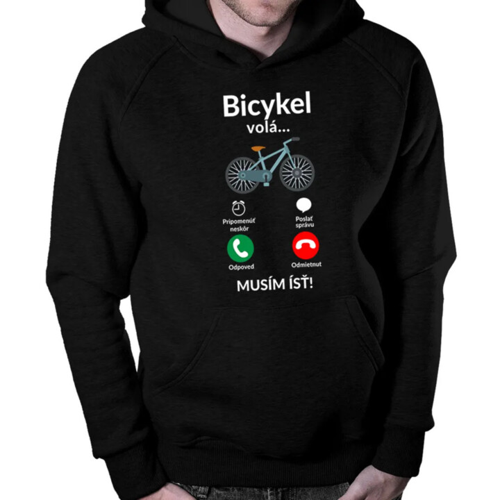 Bicykel volá - musím ísť  v2 - pánska mikina s kapucňou