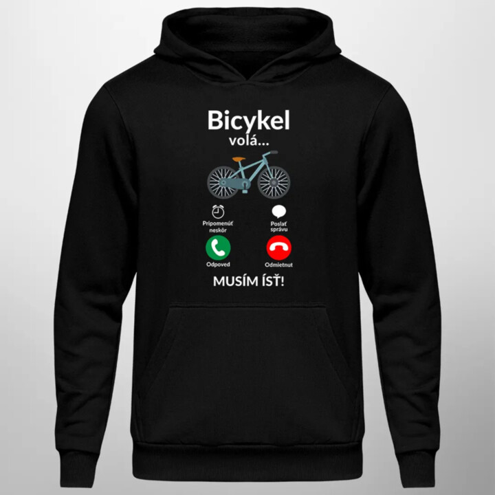 Bicykel volá - musím ísť  v2 - pánska mikina s kapucňou