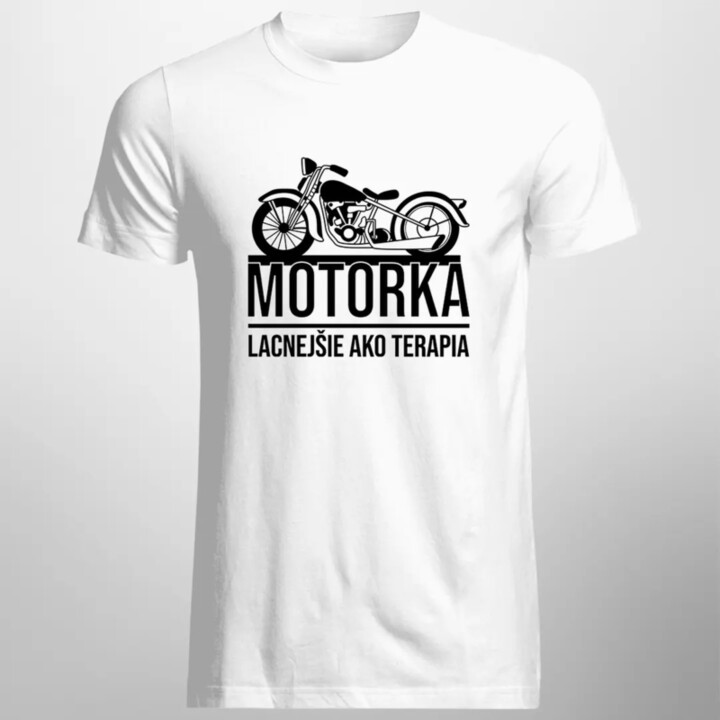 Motorka - lacnejšie ako terapia - pánske tričko s potlačou