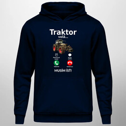 Traktor volá - musím ísť - pánska mikina s kapucňou