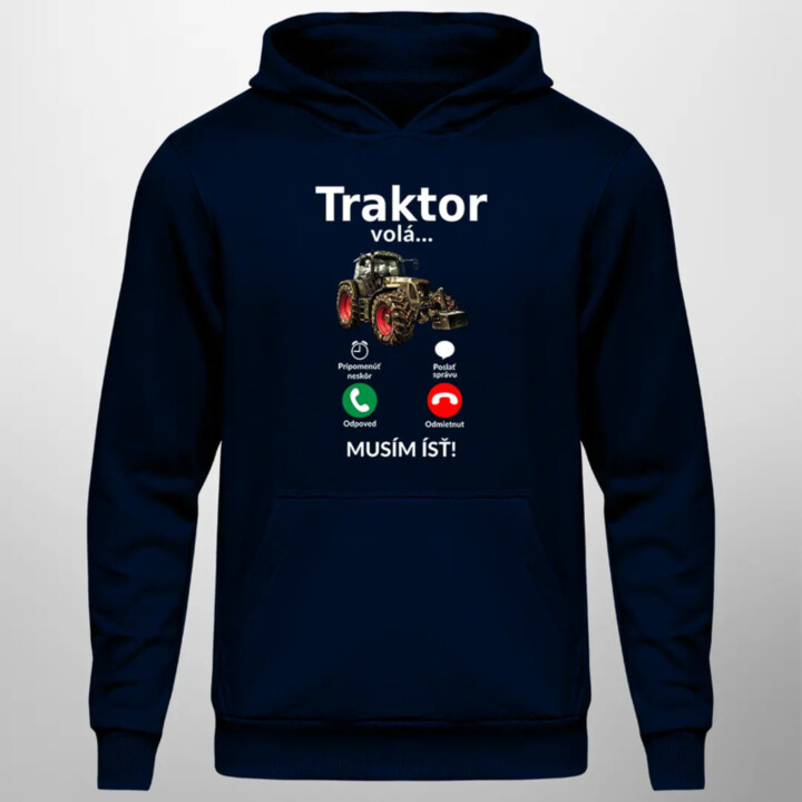 Traktor volá - musím ísť - pánska mikina s kapucňou