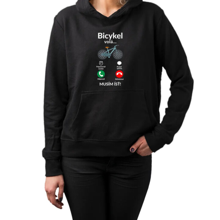 Bicykel volá - musím ísť  v2 - dámska mikina s kapucňou