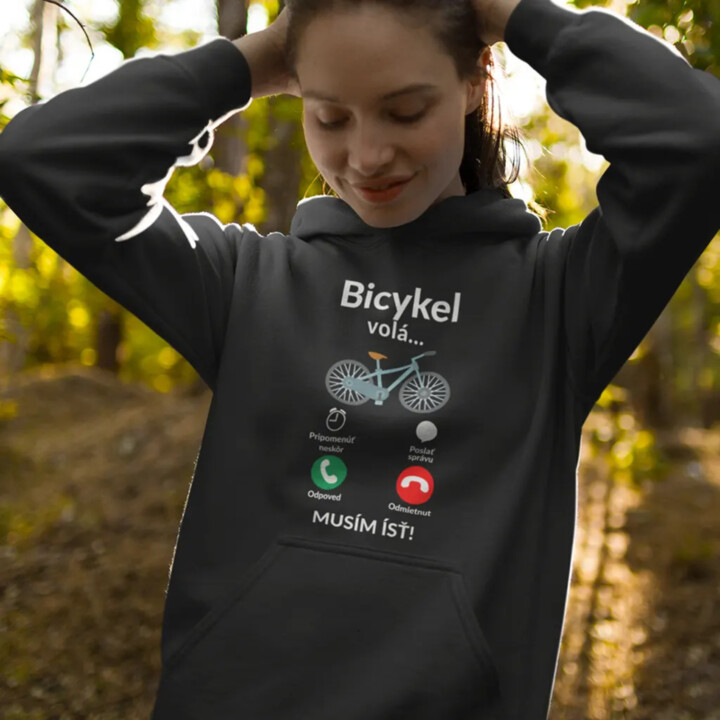 Bicykel volá - musím ísť  v2 - dámska mikina s kapucňou