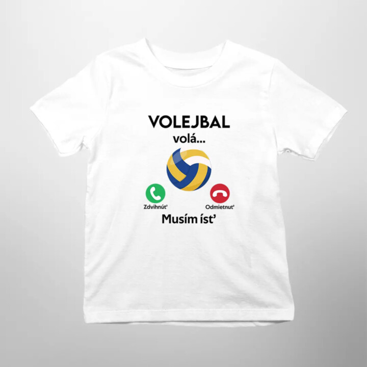 Volejbal volá, musím ísť - detské tričko s potlačou