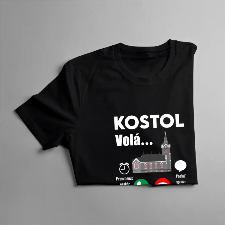 Kostol volá, musím ísť - pánske tričko s potlačou