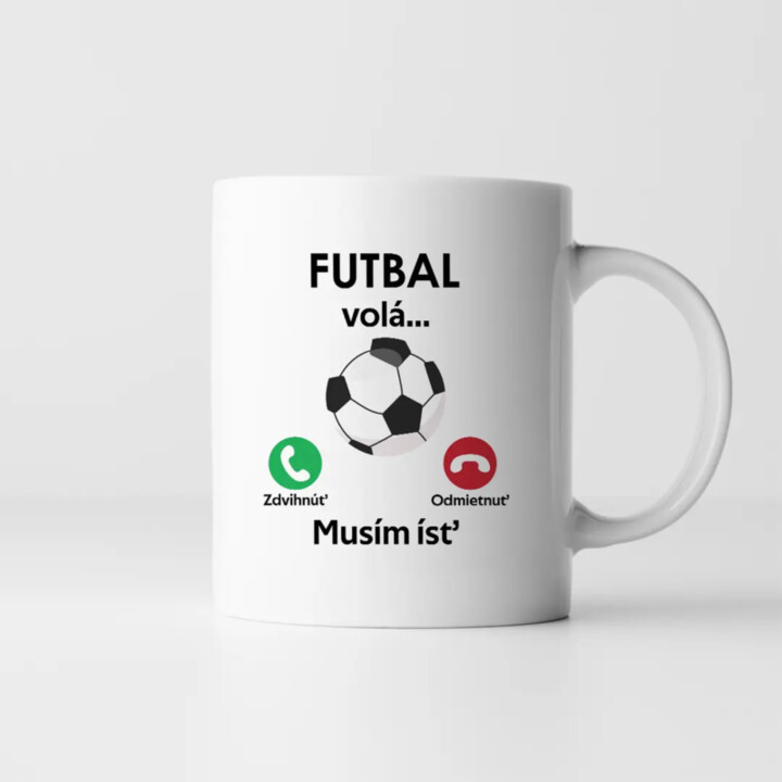 Futbal volá, musím ísť -  keramický hrnček s potlačou