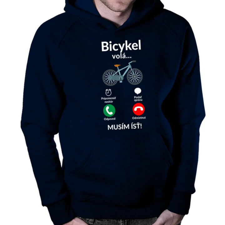 Bicykel volá - musím ísť  v2 - pánska mikina s kapucňou