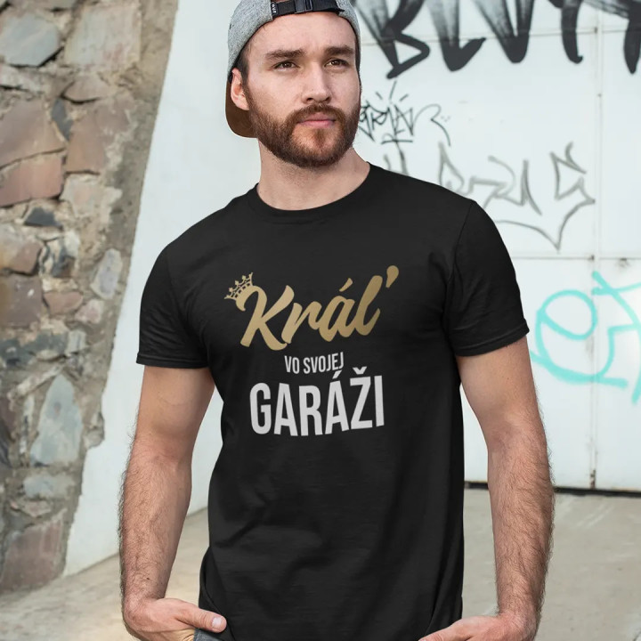 Kráľ vo svojej garáži - pánske tričko s potlačou
