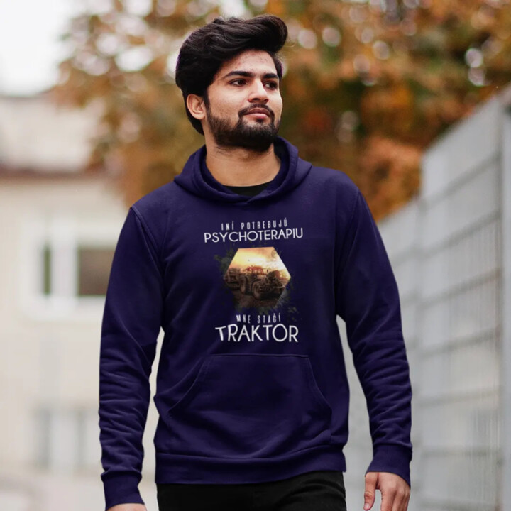 Mne stačí traktor - pánska mikina s kapucňou