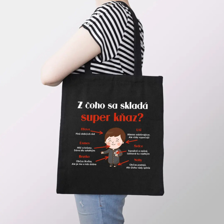 Z čoho sa skladá super kňaz? - taška s potlačou