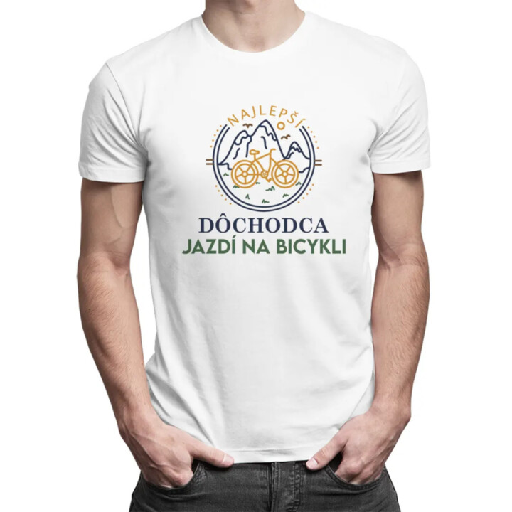 Najlepší dôchodca jazdí na bicykli - pánske tričko s potlačou