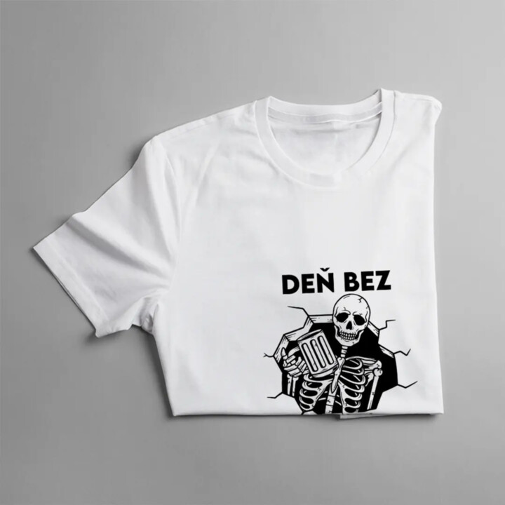 Deň bez piva ma asi nezabije, ale prečo to riskovať - pánske tričko s potlačou