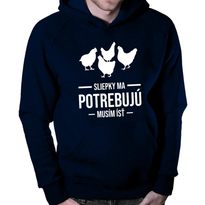 Sliepky ma potrebujú, musím ísť - pánska mikina s kapucňou