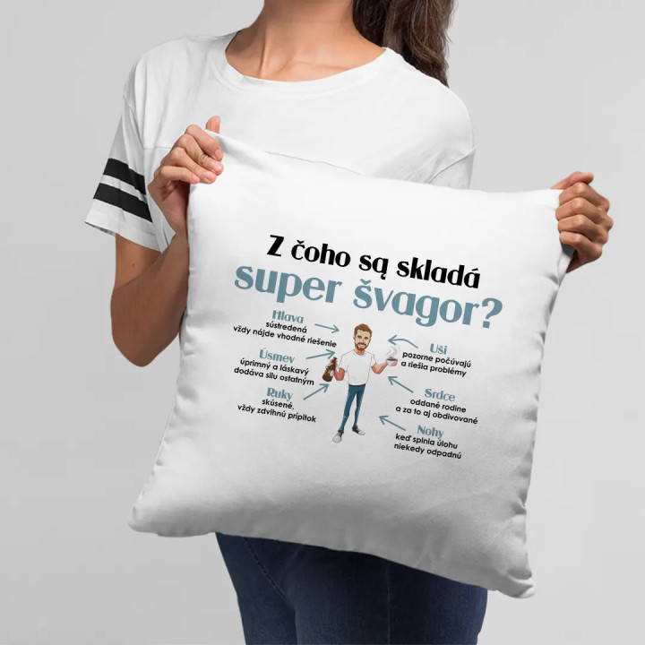 Z čoho sa skladá super dôchodca? - vankúš s potlačou