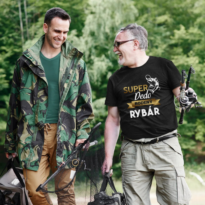 Super dedo rodený rybár - pánske tričko s potlačou