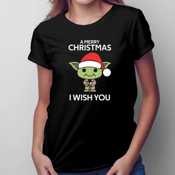 A merry christmas I wish you - dámske tričko s potlačou
