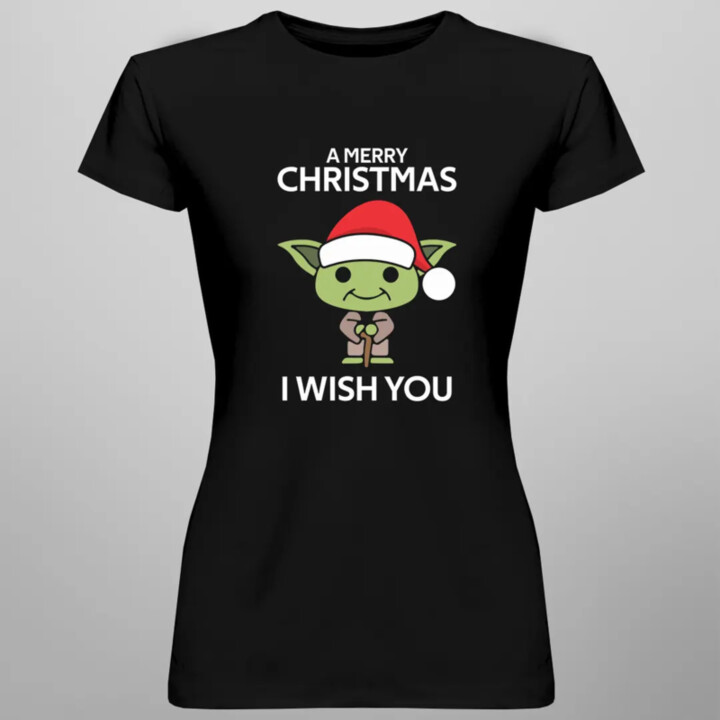 A merry christmas I wish you - dámske tričko s potlačou