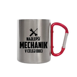 Najlepší mechanik v celej obci - hodinová sadzba - kovový hrnček s karabínkou
