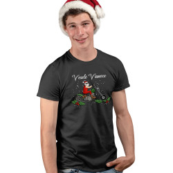 Veselé Vianoce - Mikuláš na motorke - pánske tričko s potlačou