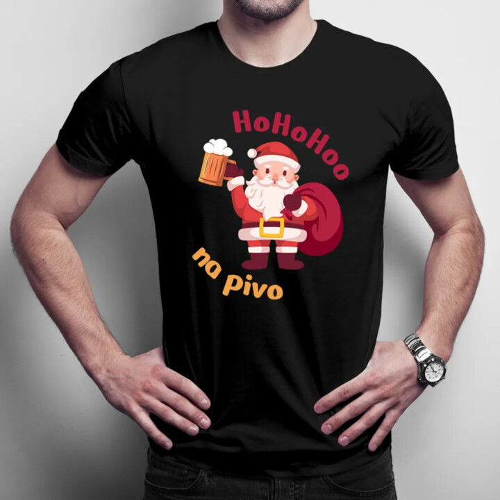 HO HO HOO na pivo - pánske tričko s potlačou