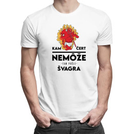 Kam čert nemôže, tam pošle švagra - pánske tričko s potlačou