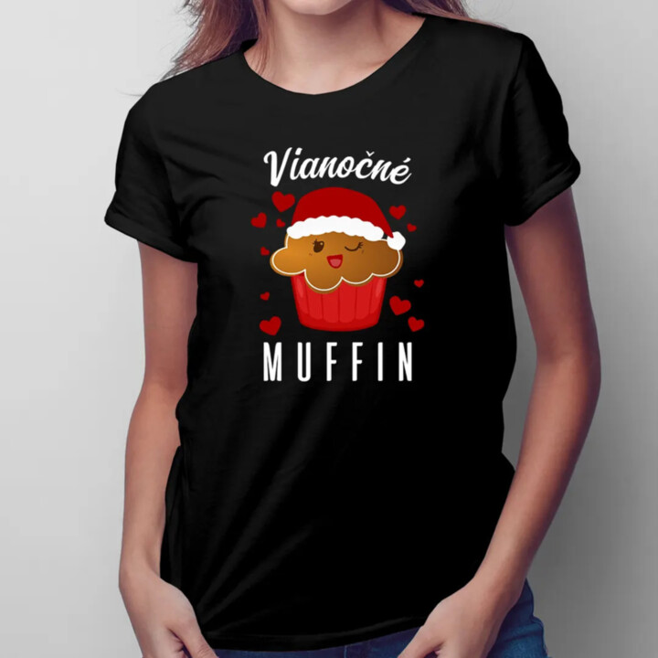 Vianočné muffin - dámske tričko s potlačou
