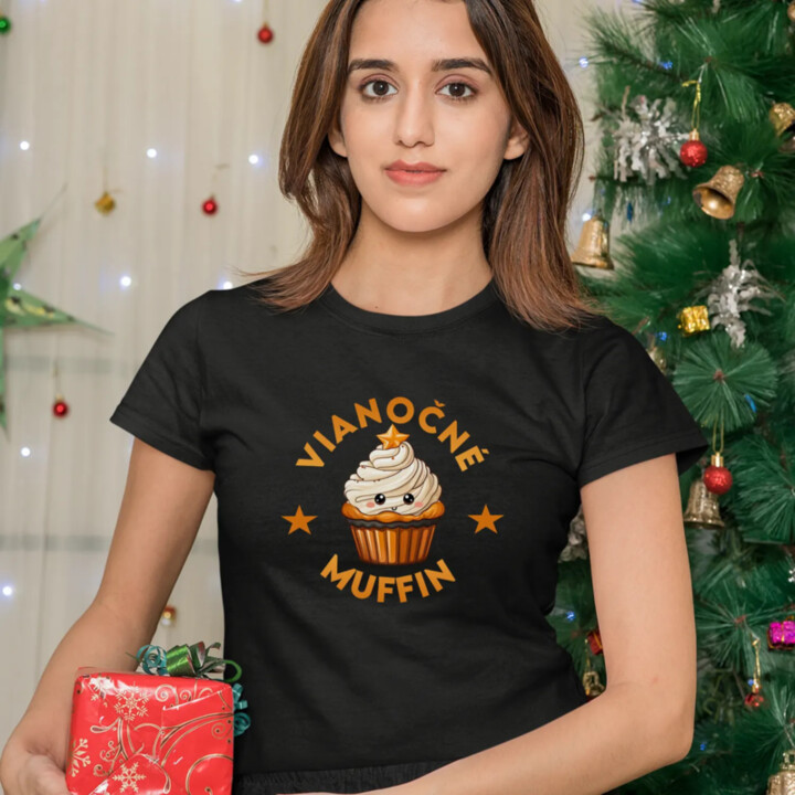 Vianočné muffin  v2 - dámske tričko s potlačou
