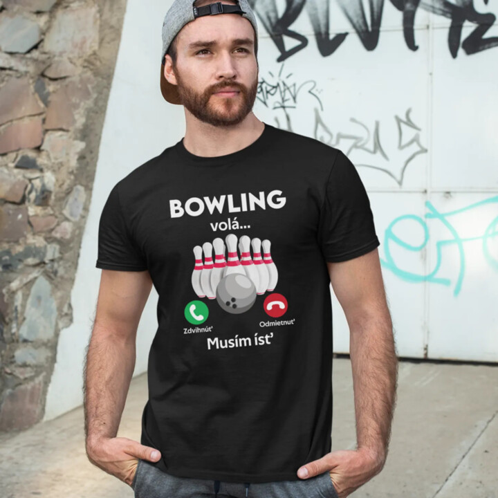 Bowling volá, musím ísť - pánske tričko s potlačou