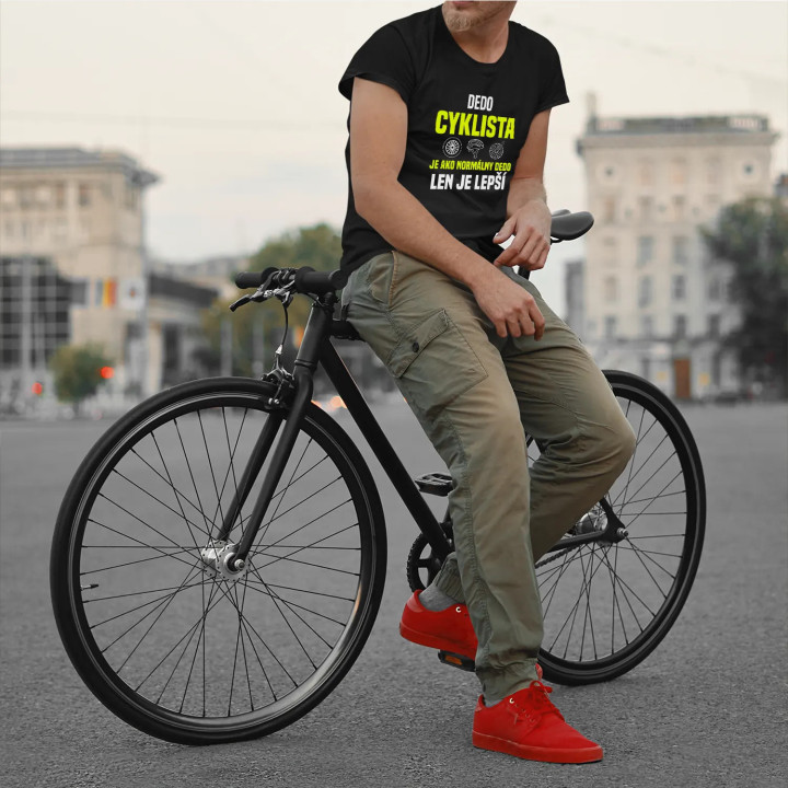 Dedo cyklista je ako normálny dedo, len je lepší - pánske tričko s potlačou