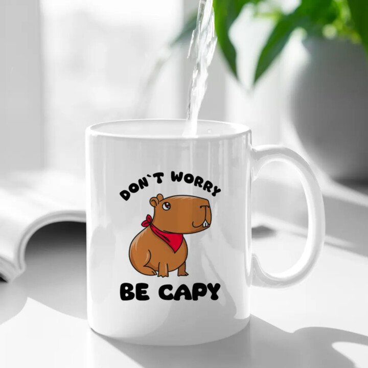 Don`t worry be Capy - keramický hrnček s potlačou