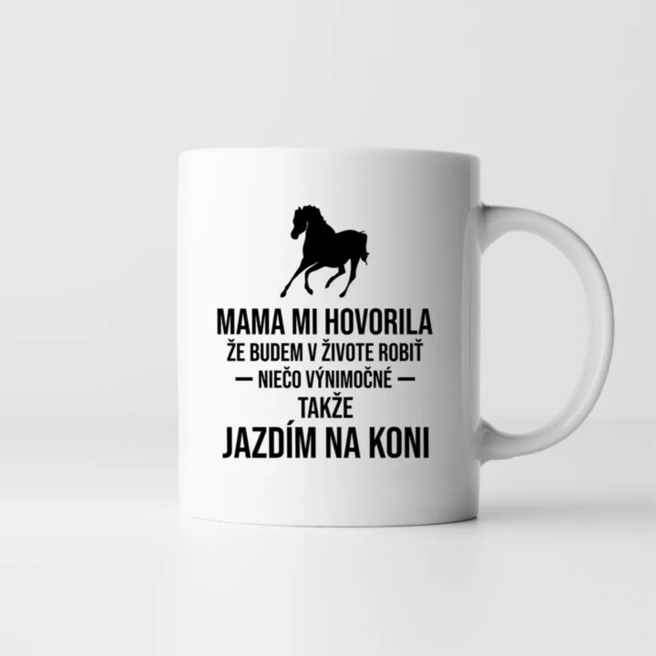 Jazdím na koni - keramický hrnček s potlačou