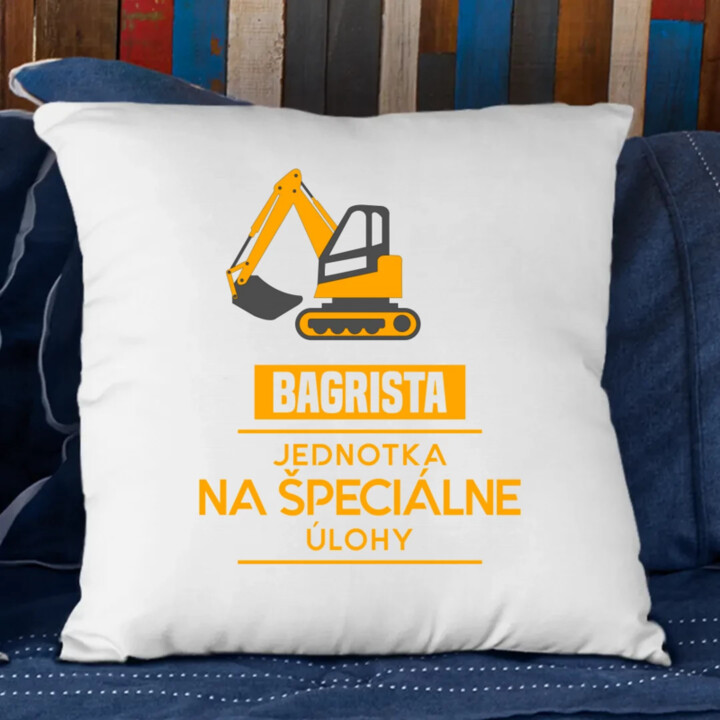 Bagrista - jednotka na špeciálne úlohy - vankúš s potlačou