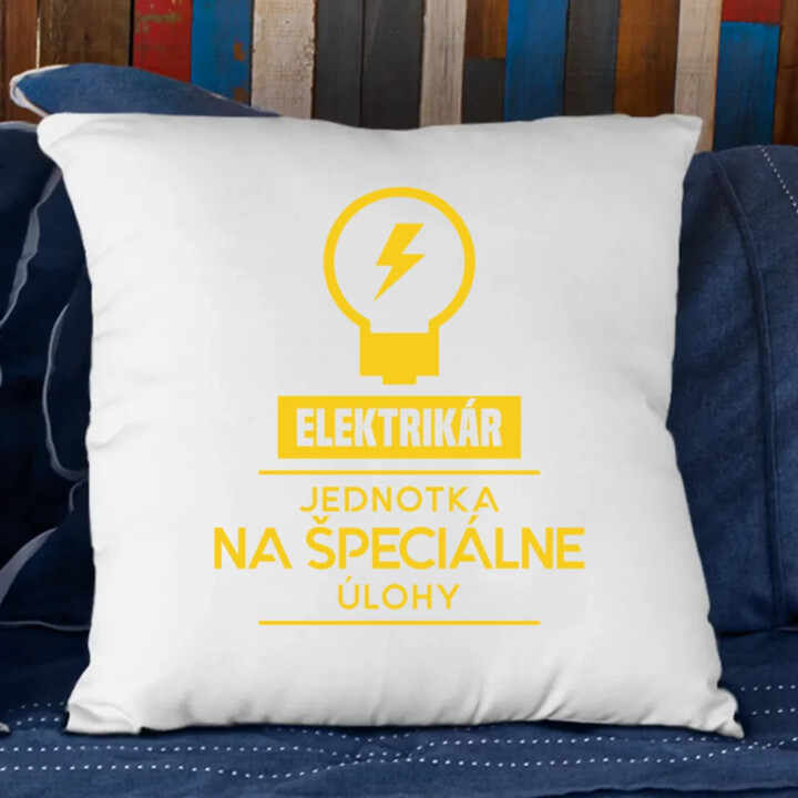Elektrikár - jednotka pre špeciálne úlohy - vankúš s potlačou