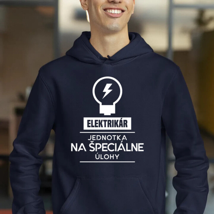 Elektrikár - jednotka pre špeciálne úlohy  - pánska mikina s potlačou