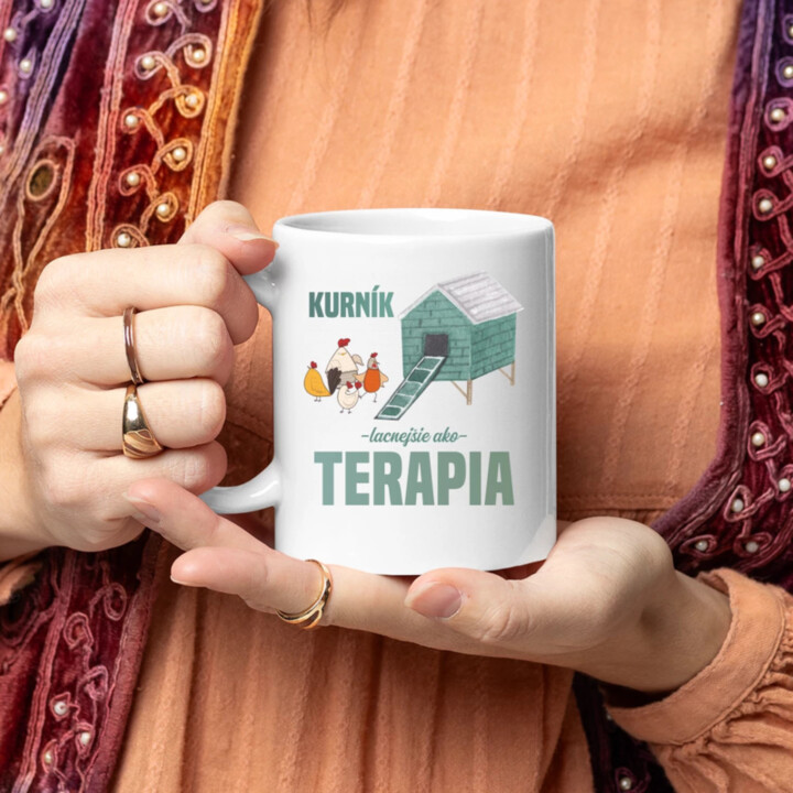 Kurník - lacnejšie ako terapia - keramický hrnček s potlačou